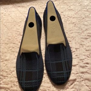 Navy Plaid loafers Rothys sz 10